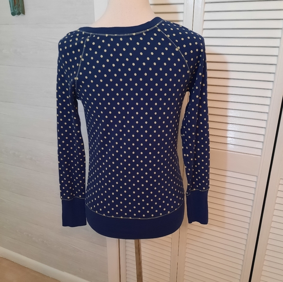 Victoria's secret navy gold polka dot top sweater sz XS *G - Picture 2 of 7
